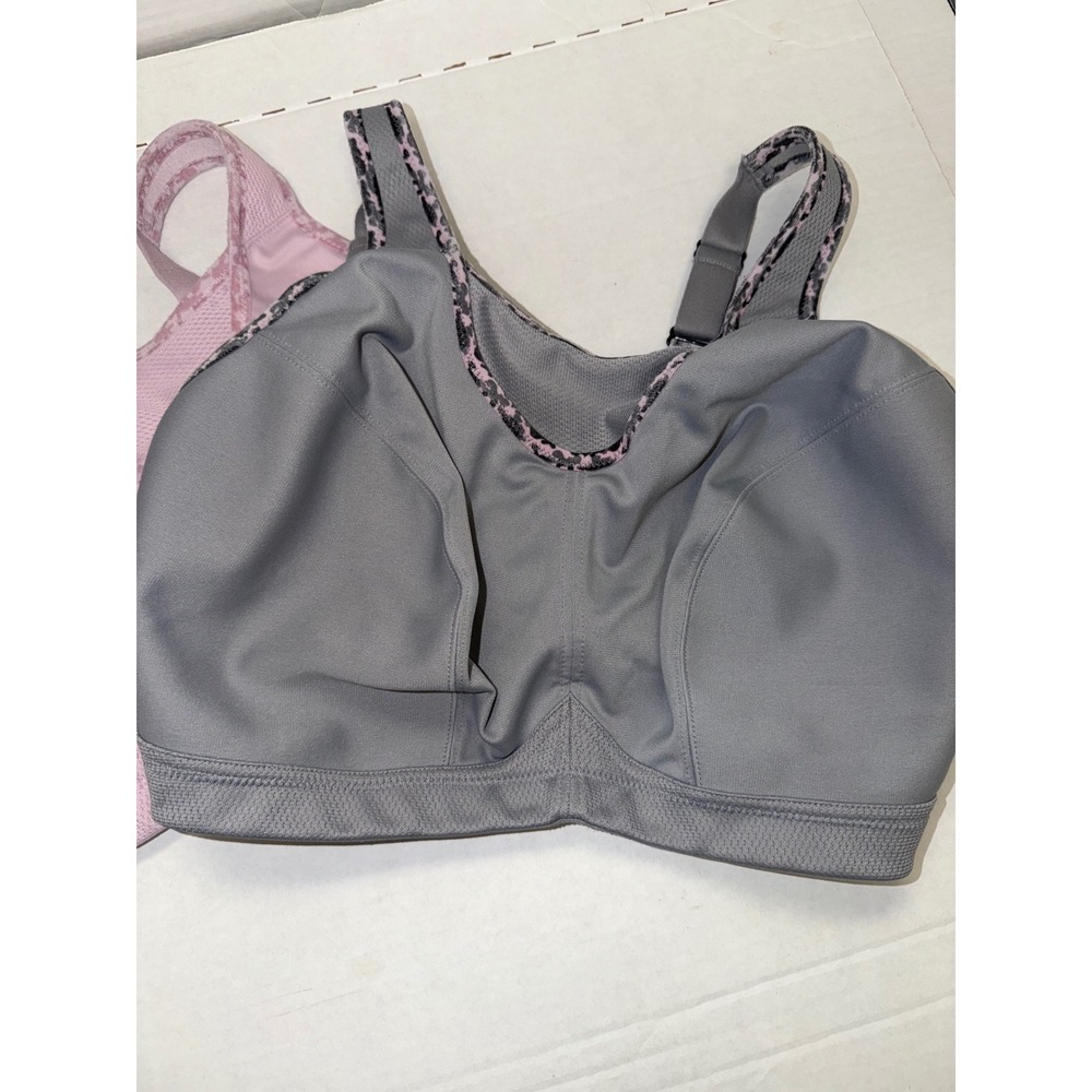 Glamorise Sport MagicLift High Impact Sports Bra 2 Pack Pink Grey 1066 40G - Picture 3 of 8